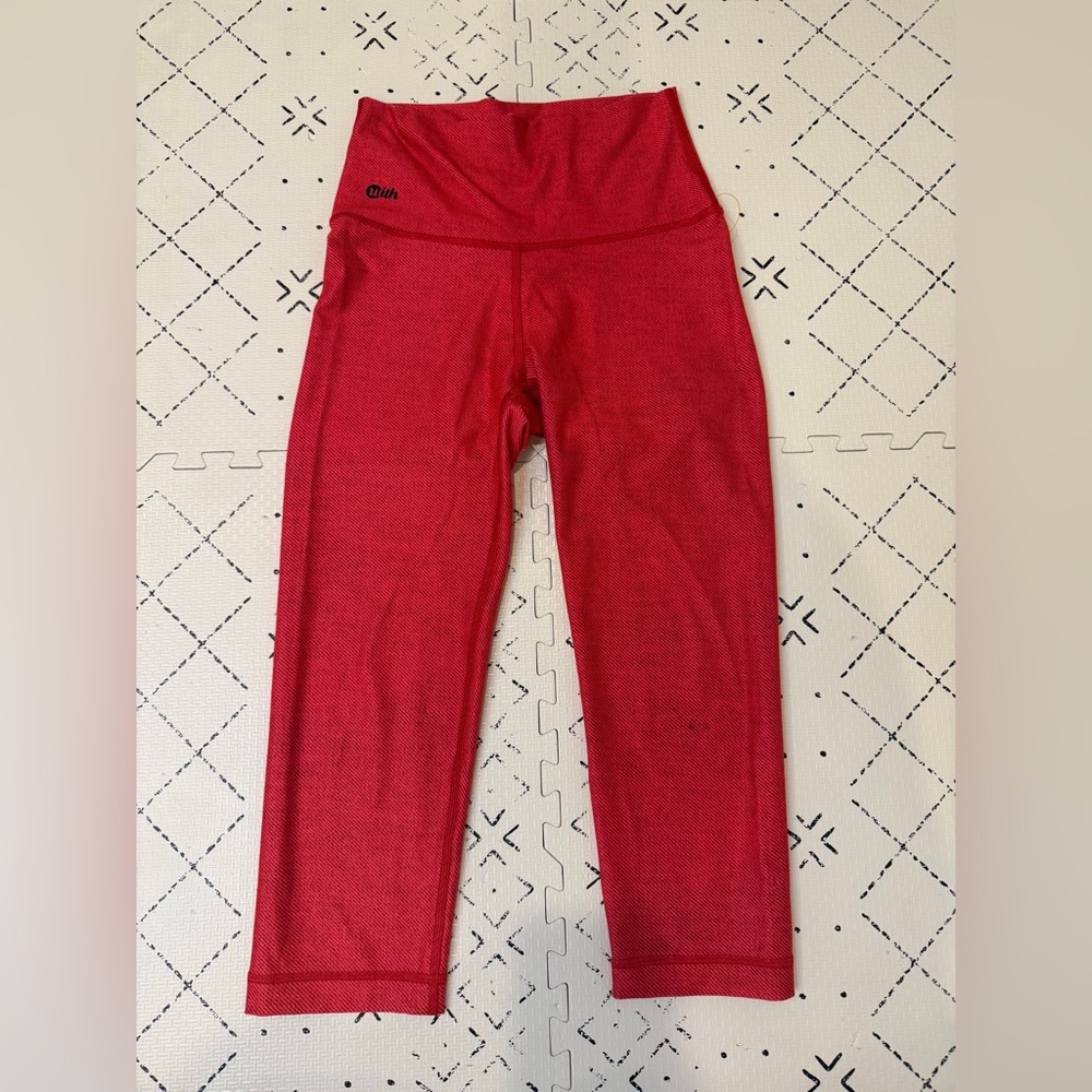 Peloton x WITH red heather cropped leggings S - Picture 1 of 7